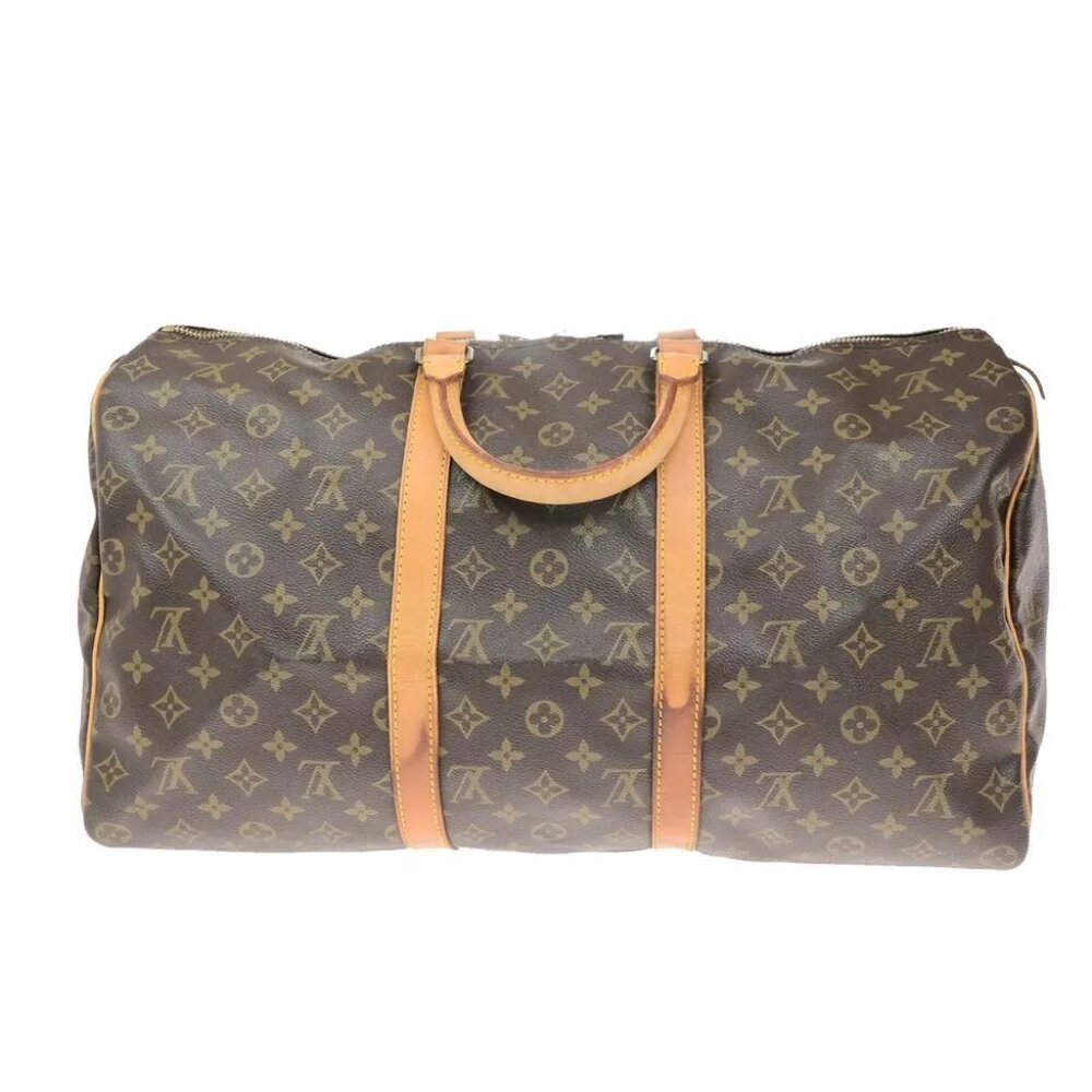 LOUIS VUITTON Keepall 50 Travel Hand Bag Monogram Leather Brown - Picture 3 of 15